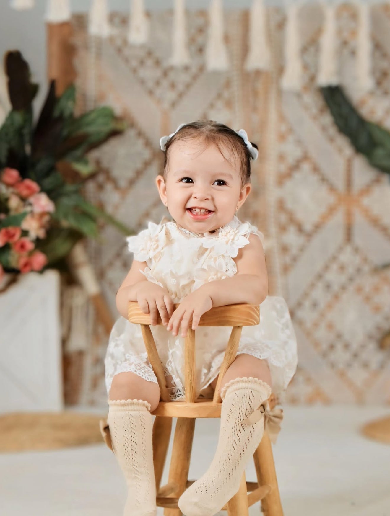 Conjunto para Bebé – Vestido flores de Encaje