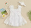 Enterizo con Encaje Floral 3D y Vincha – Blanco Elegante | Vestido de Encaje | Ropa de bebé y niña | El Closet de Emma