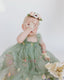 Vestido verde de tul bordado