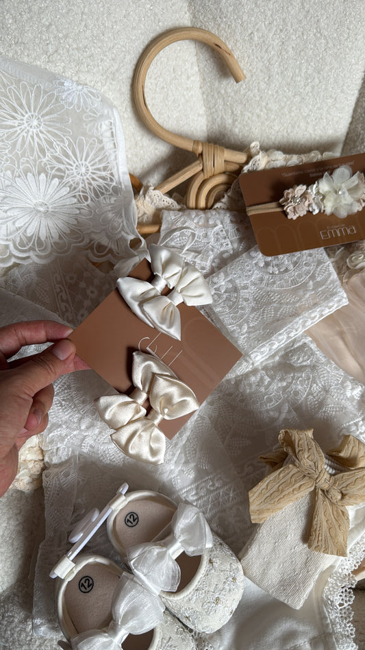Conjunto de Bautizo y Ceremonia en Encaje Blanco