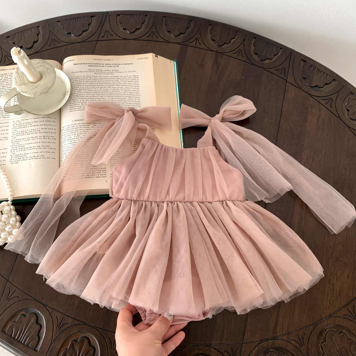 Vestido de Tul con Lazos en los Hombros