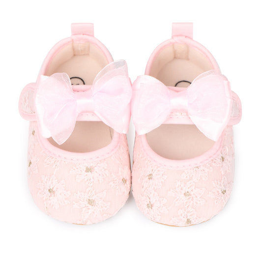 Zapatos para Bebé – Flor de Encaje Rosado