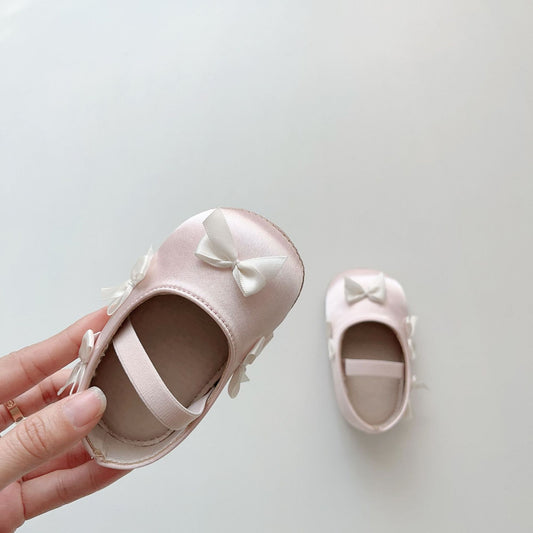 Zapatos Rosados con Lazos Laterales y Tira Elástica