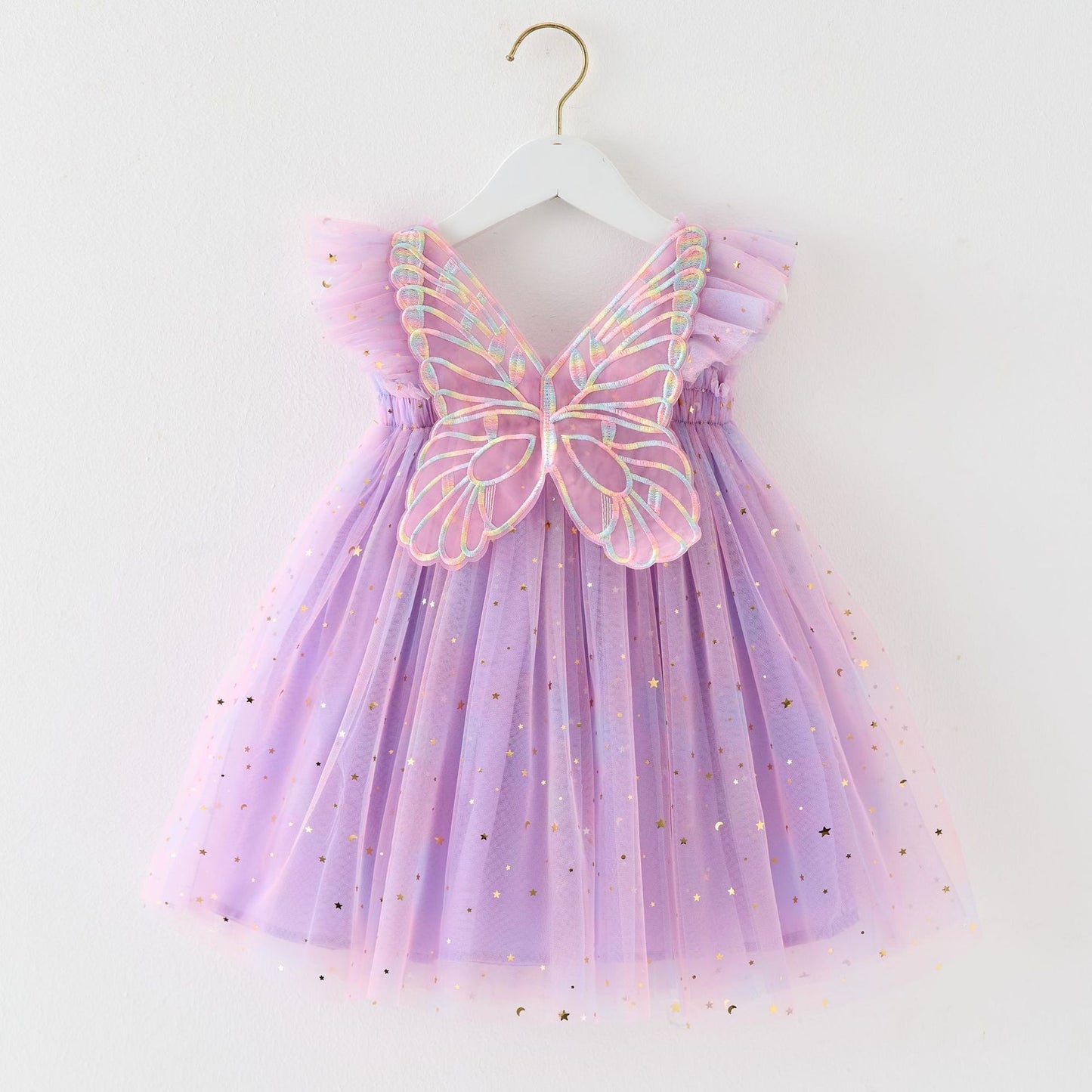 Vestido Lila con Alas de Mariposa para Bebé Niña