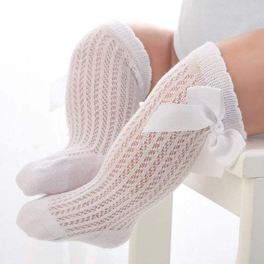 Medias Caladas con Lazo para Bebé – Modelo Classic Lace Bow