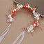 Corona Floral Roja para Bebé Niña con Perlas | Tiara Elegante para Navidad y Sesiones de Fotos | Diademas, coronas | Ropa de bebé y niña | El Closet de Emma