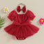 Vestido Rojo de Tul con Lazo – Colección Dulce Navidad | Vestido de Encaje | Ropa de bebé y niña | El Closet de Emma