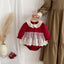 Vestido Tipo Romper Rojo con Encaje para Bebé Niña | | Ropa de bebé y niña | El Closet de Emma