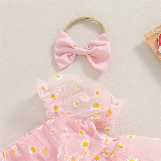 Body Vestido Rosa con Margaritas – Modelo Daisy Love