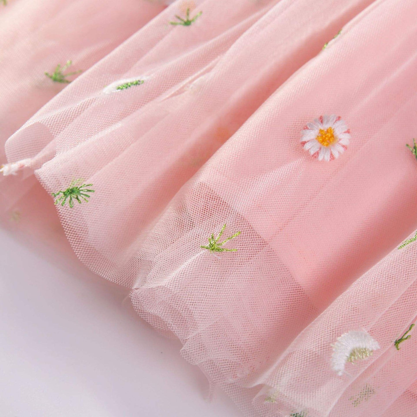 Vestido “Melocotón de Primavera” – Encanto Floral en Tul Bordado