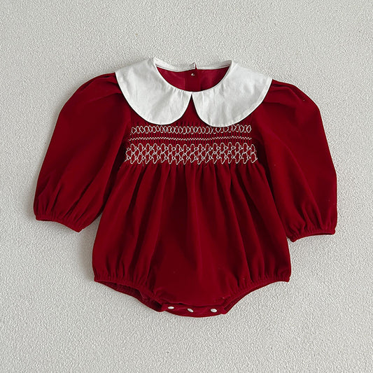 Body Rojo con Cuello Blanco – Colección Navidad Clásica