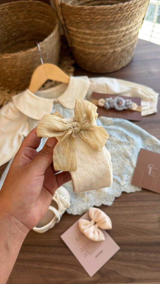 Vestido outfit Dulce Herencia Celeste | | Ropa de bebé y niña | El Closet de Emma