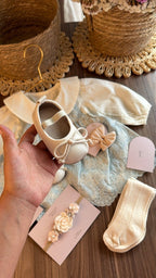 Vestido outfit Dulce Herencia Celeste | | Ropa de bebé y niña | El Closet de Emma
