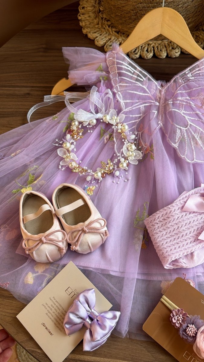 Vestido Ensemble Aurora Encantada en Violeta | | Ropa de bebé y niña | El Closet de Emma