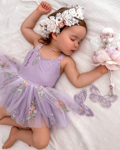Vestido Lila con Tul Bordado – Modelo Lavender Bloom