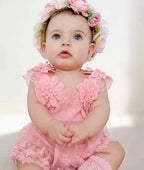 Vestido Rosa de Encaje con Flores 3D para Bebé – Modelo Petal Bloom