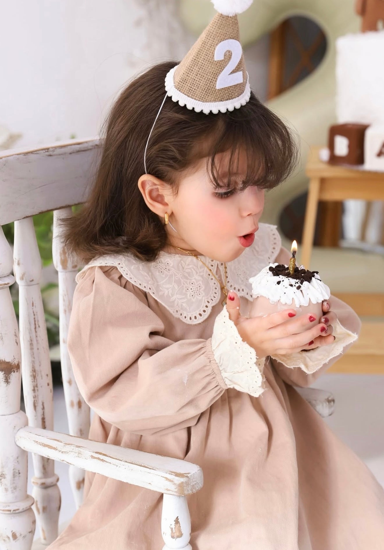 Vestido para Niña – Vintage Latte Imagen secundaria del producto