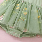 Vestido Floral Verde Salvia Tul Bordado – Edición Primavera