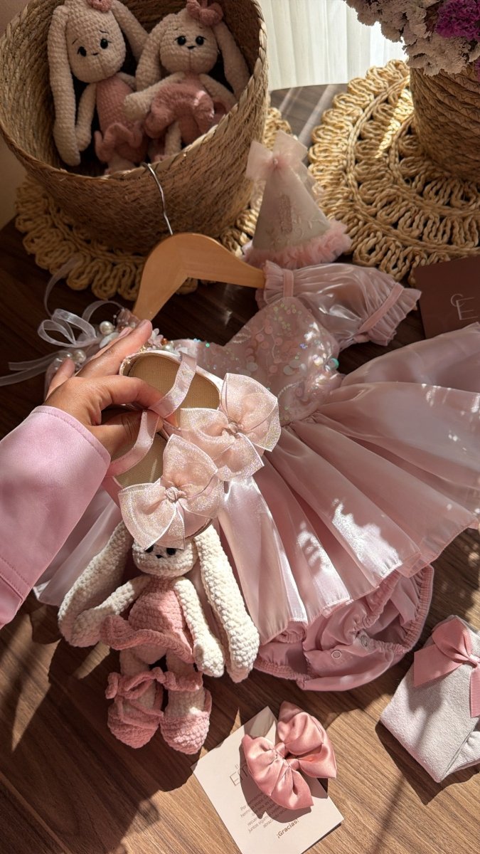 Vestido outfit Bella en Rosa | | Ropa de bebé y niña | El Closet de Emma