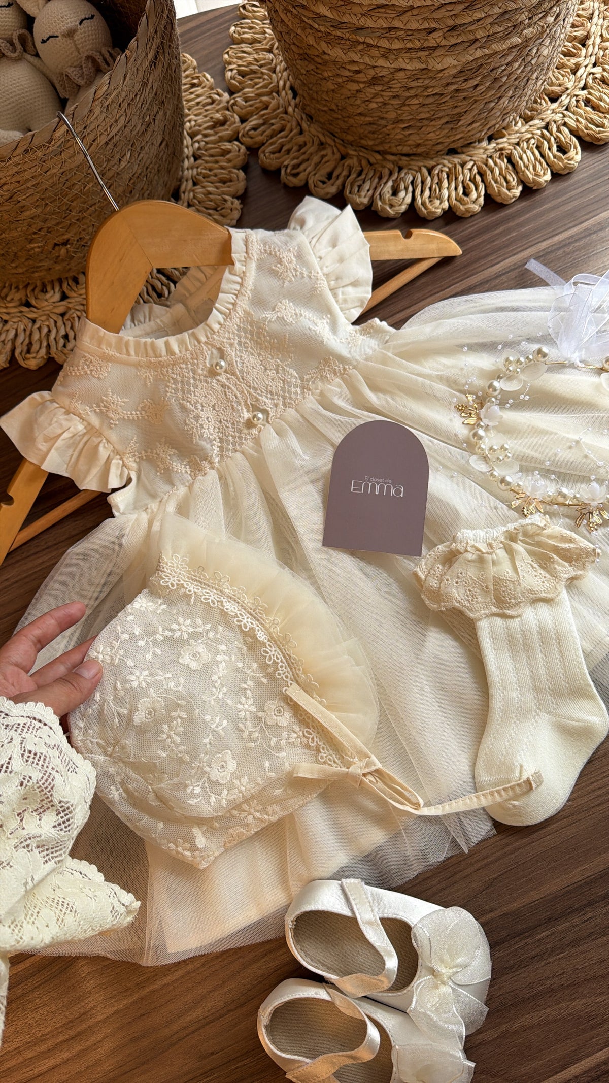 Set de Bautizo para Bebé Niña | Vestido Elegante con Accesorios