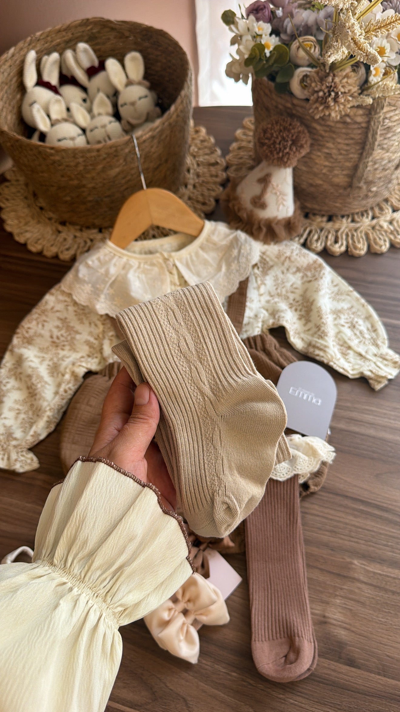 Conjunto Vintage para Bebé Niña de 1 Año | Outfit Completo de Cumpleaños