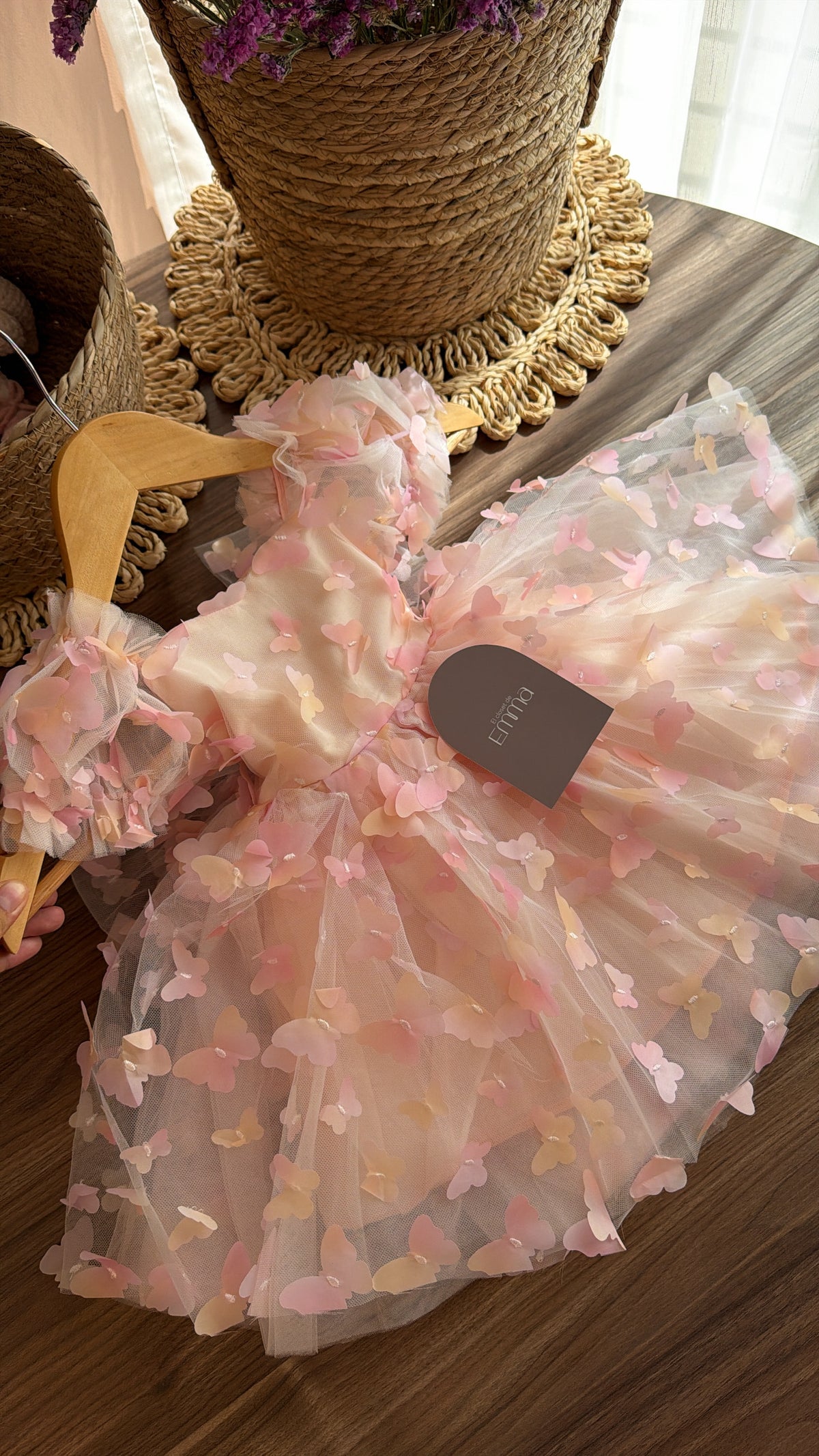 Vestido de Mariposas Rosa para Niña – Set Hada