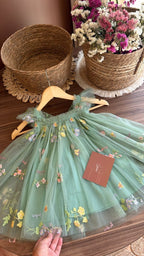 Vestido outfit verde encanto de hadas | | Ropa de bebé y niña | El Closet de Emma