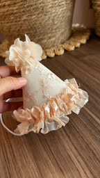 Gorro de Cumpleaños Encaje beige