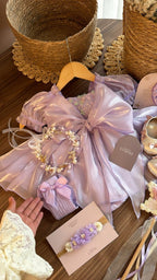 Outfit Princesa Lavanda Vintage para Bebé | Vestido Elegante con Accesorios | | Ropa de bebé y niña | El Closet de Emma