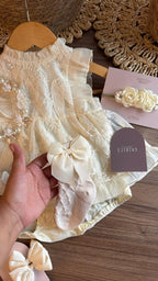 Conjunto vintage marfil | | Ropa de bebé y niña | El Closet de Emma