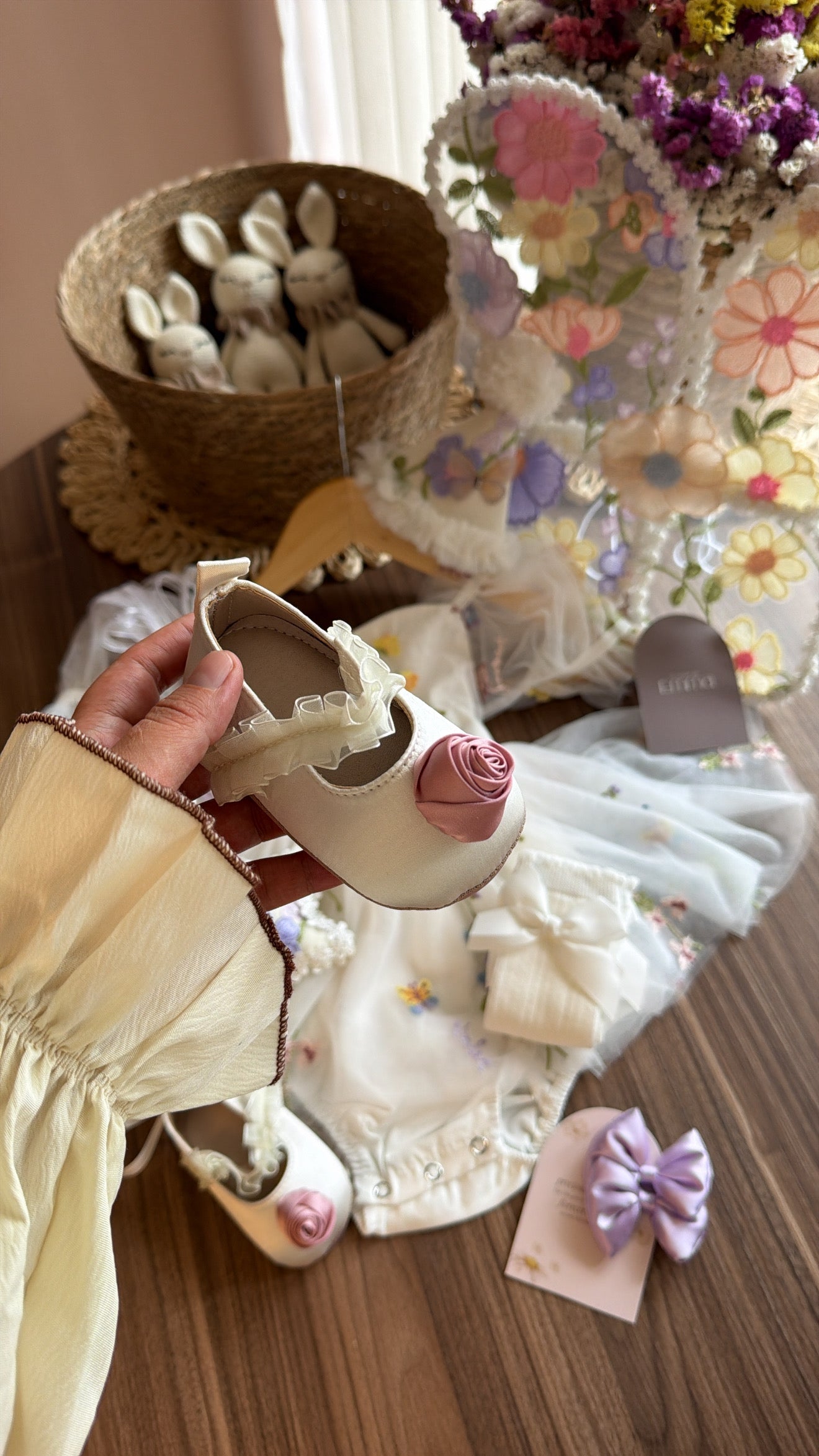 Outfit Hada del Bosque Encantado para Bebé Niña | Vestido Bordado con Kit de Alitas y Accesorios Completos