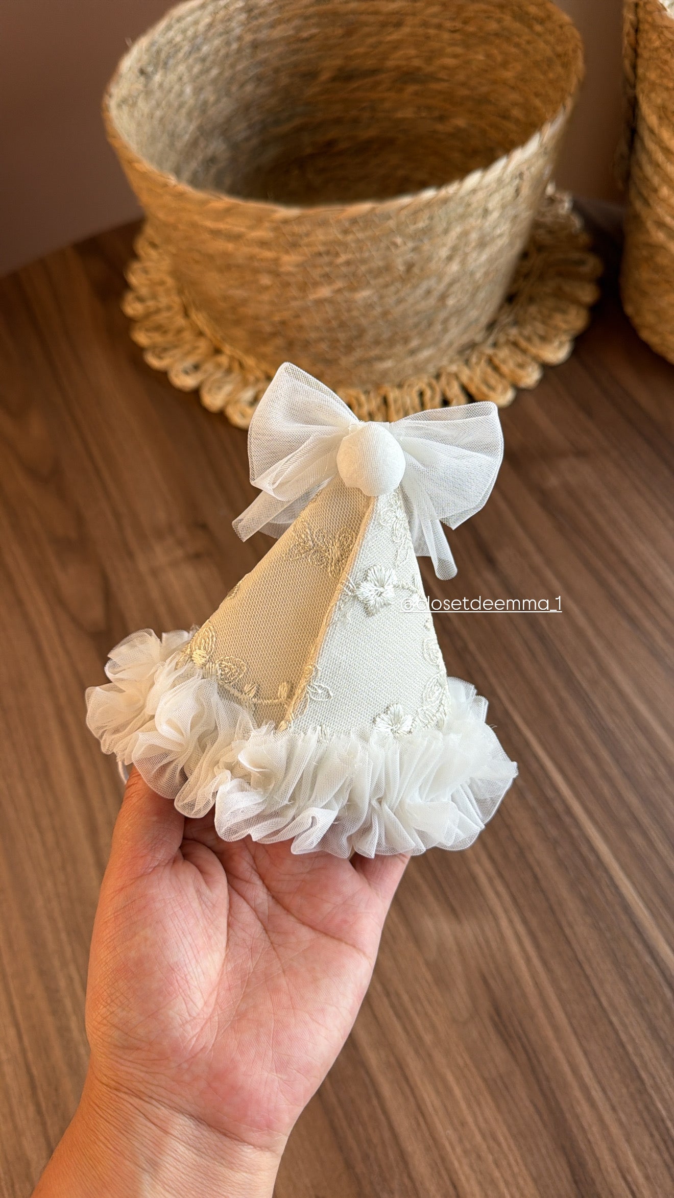 Gorro de encaje con lazo Imagen secundaria del producto