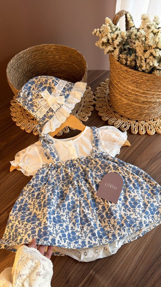 Outfit Vintage Floral para Bebé con Vestido, Zapatos y Accesorios | | Ropa de bebé y niña | El Closet de Emma