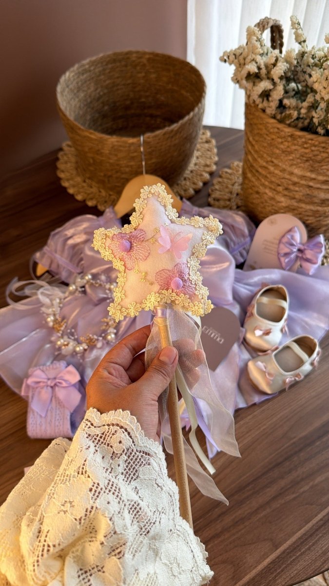 Outfit Princesa Lavanda Vintage para Bebé | Vestido Elegante con Accesorios | | Ropa de bebé y niña | El Closet de Emma