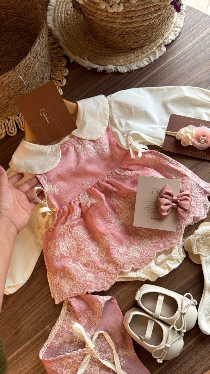 Vestido outfit jardín de vainilla | | Ropa de bebé y niña | El Closet de Emma