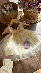 Outfit de Primer Año para Bebé Niña con Alas de Mariposa | Vestido Floral con Accesorios Completos