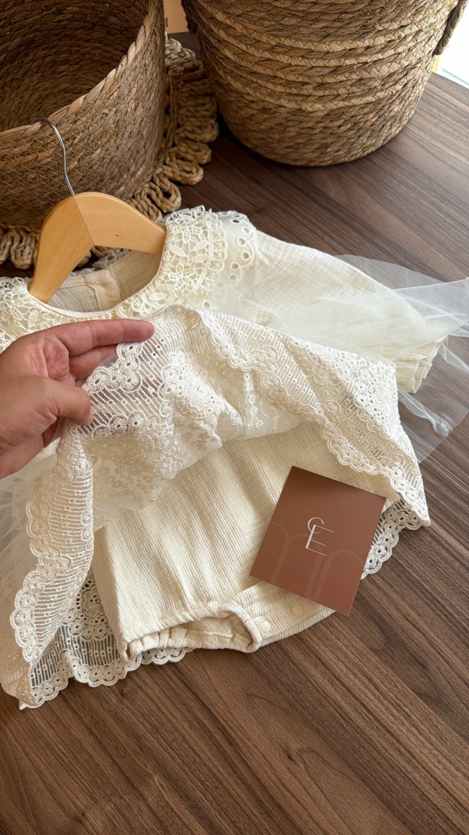 Outfit vestido de Princesa Marfil | | Ropa de bebé y niña | El Closet de Emma