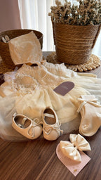 Conjunto de Bautizo para Bebé Niña en Marfil | Vestido Vintage con Accesorios | | Ropa de bebé y niña | El Closet de Emma