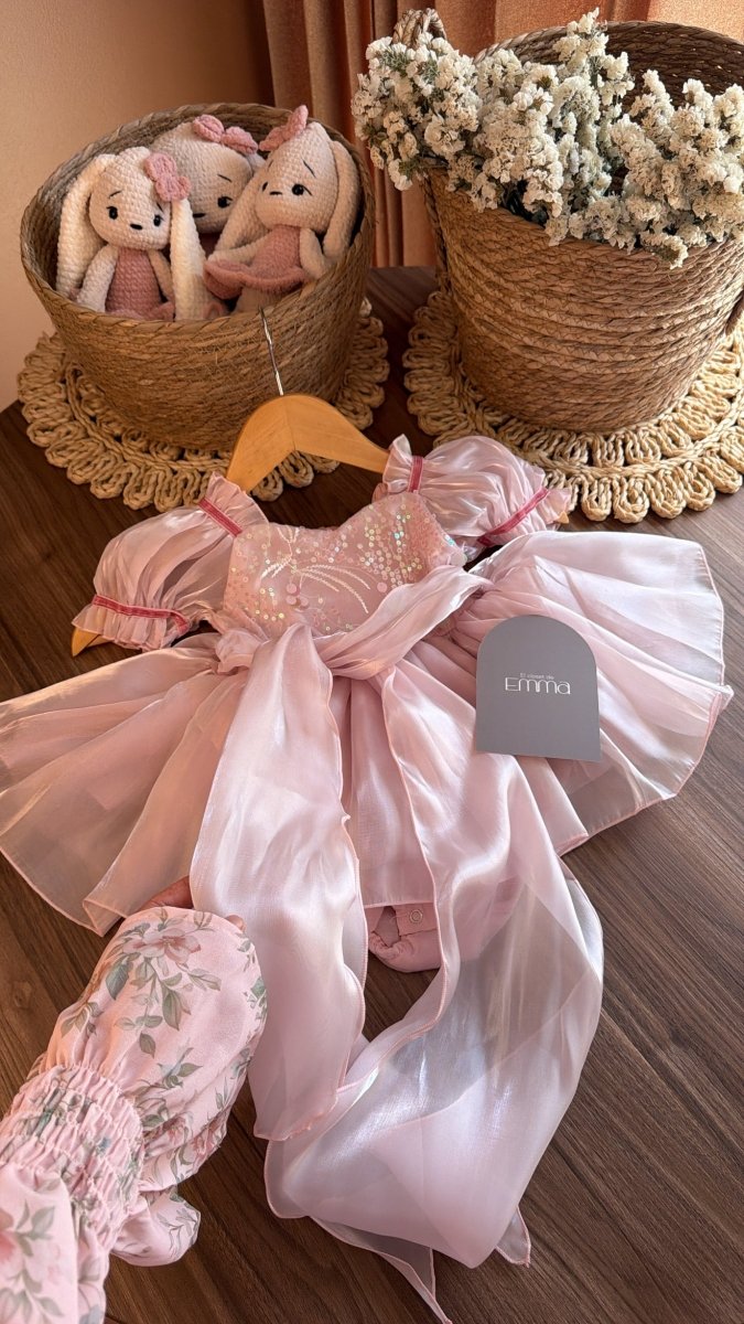 Vestido outfit Bella en Rosa | | Ropa de bebé y niña | El Closet de Emma