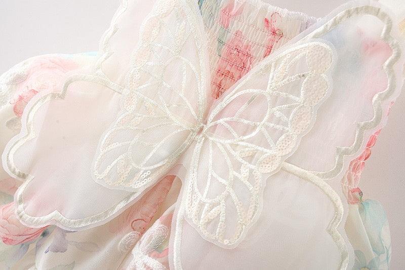 Vestido Hada de Mariposa – Edición Floral Pastel