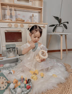 Vestido de Tul con Mariposas Bordadas