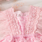 Vestido Rosa de Encaje con Plumas – Glamour y Dulzura en una sola prenda