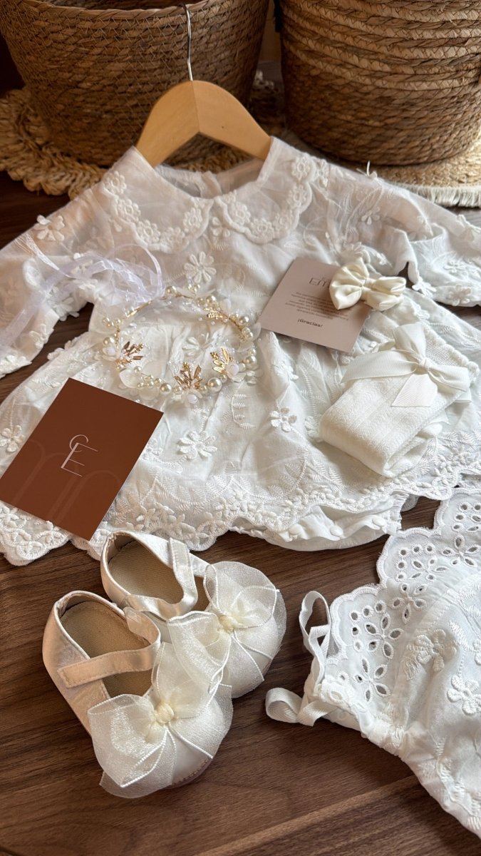 Vestido outfit Emma Luz de Ángeles | | Ropa de bebé y niña | El Closet de Emma