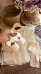Vestido outfit bendición de amor | | Ropa de bebé y niña | El Closet de Emma