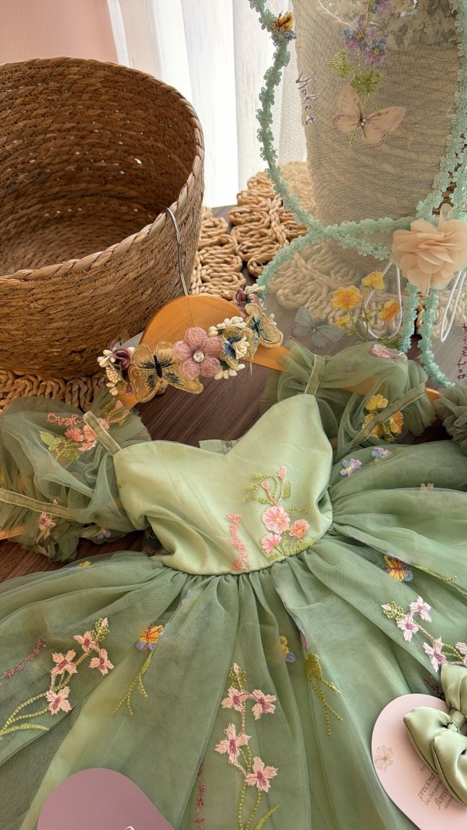Vestido de Hada del Bosque Encantado – Outfit Infantil Vintage | | Ropa de bebé y niña | El Closet de Emma