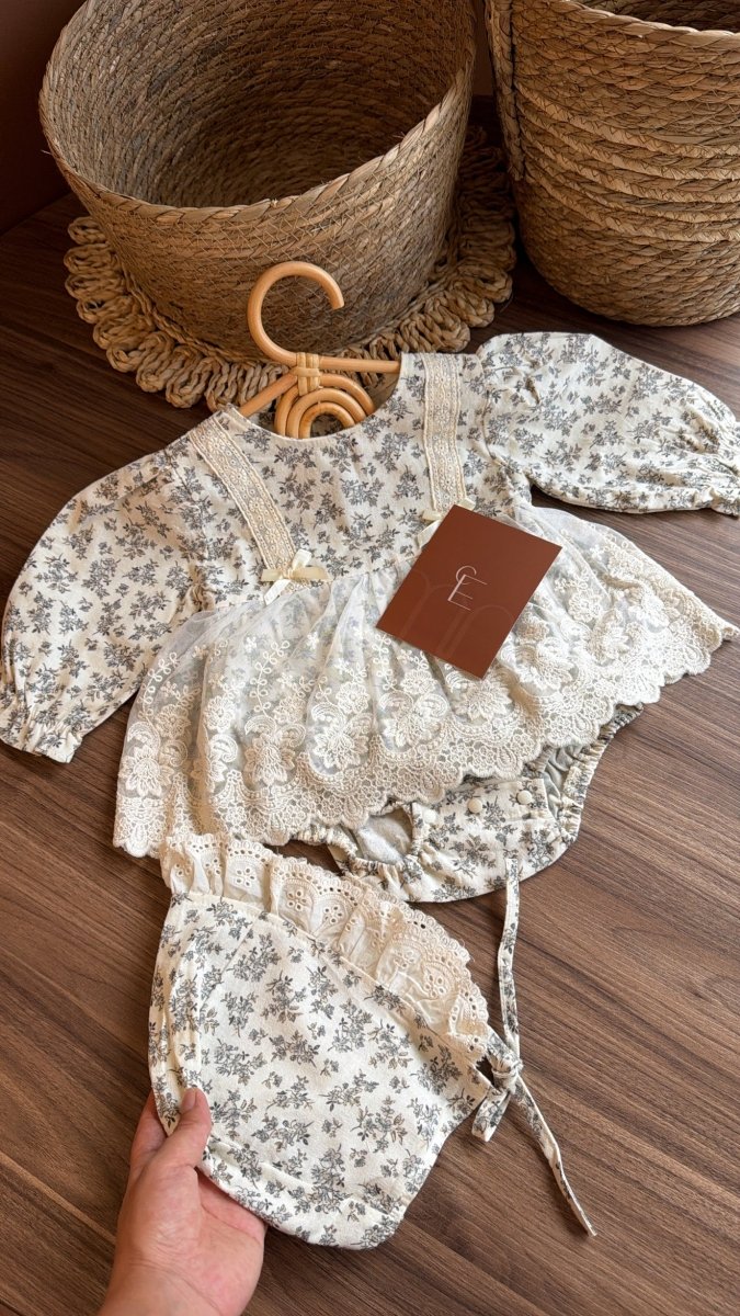 Vestido conjunto Encanto de Primavera | | Ropa de bebé y niña | El Closet de Emma