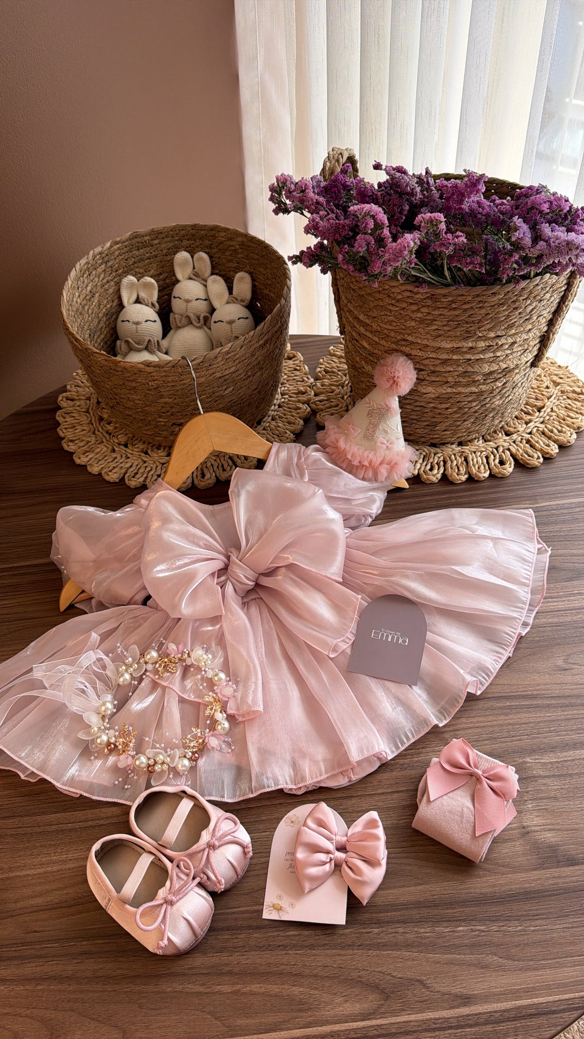 Outfit Princesita Vintage Rosa Empolvado | 1 Año