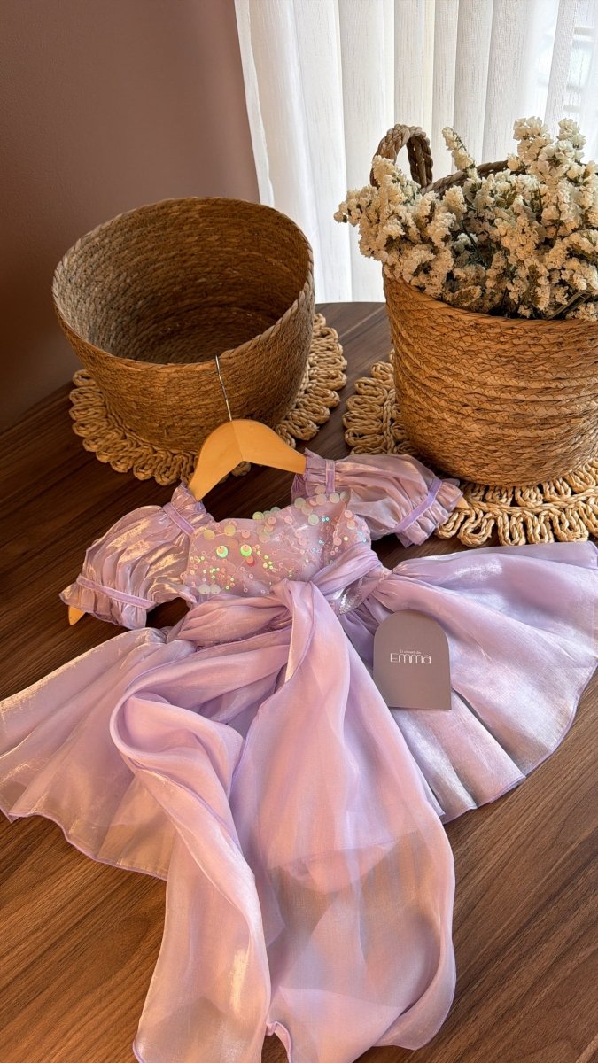 Outfit Princesa Lavanda Vintage para Bebé | Vestido Elegante con Accesorios | | Ropa de bebé y niña | El Closet de Emma