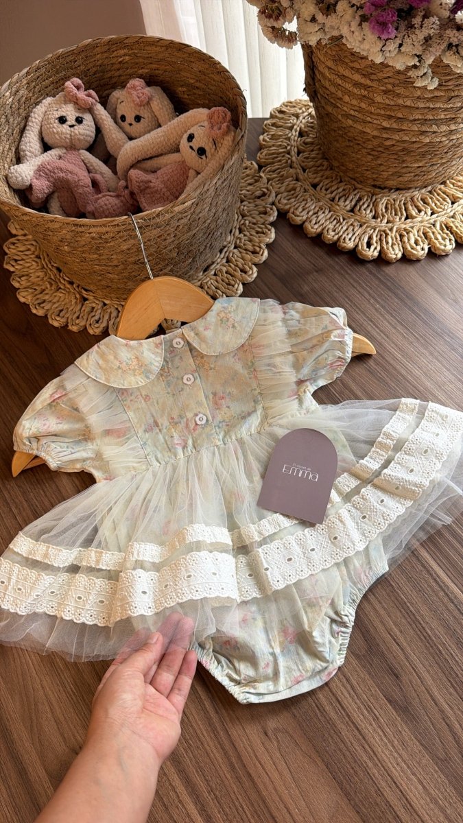 Vestido Outfit Jardín de Rosas | | Ropa de bebé y niña | El Closet de Emma