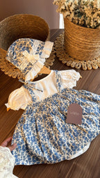 Outfit Vintage Floral para Bebé con Vestido, Zapatos y Accesorios | | Ropa de bebé y niña | El Closet de Emma